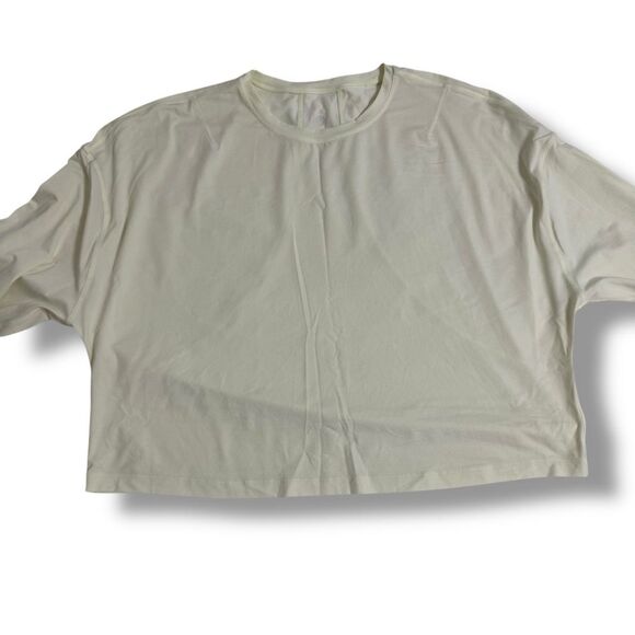 Lululemon Boxy Crop Long Sleeve Pastel Neon Yellow Women’s Size 8 (Relaxed Fit) - Picture 10 of 11